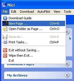 File menu